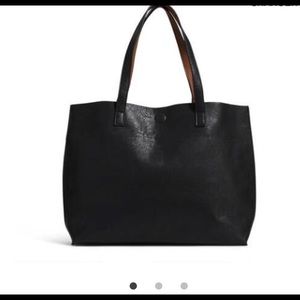 Bass leather like reversible tote bag